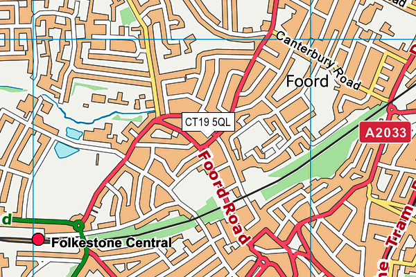 CT19 5QL map - OS VectorMap District (Ordnance Survey)