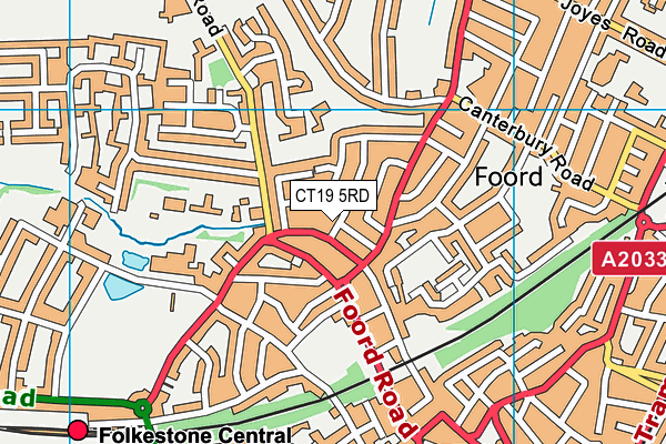 CT19 5RD map - OS VectorMap District (Ordnance Survey)