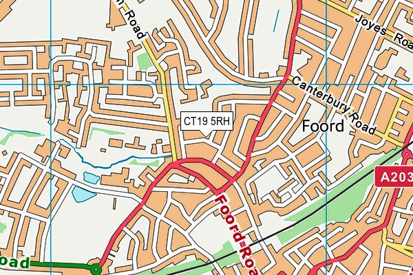 CT19 5RH map - OS VectorMap District (Ordnance Survey)