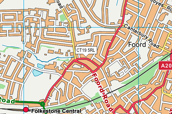 CT19 5RL map - OS VectorMap District (Ordnance Survey)