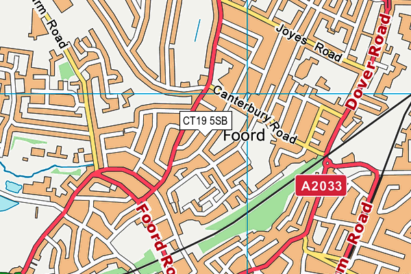 CT19 5SB map - OS VectorMap District (Ordnance Survey)