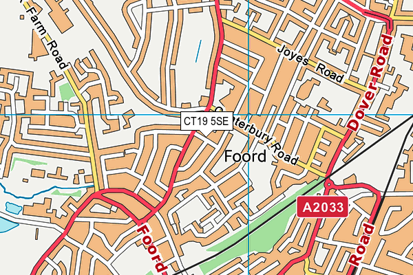 CT19 5SE map - OS VectorMap District (Ordnance Survey)