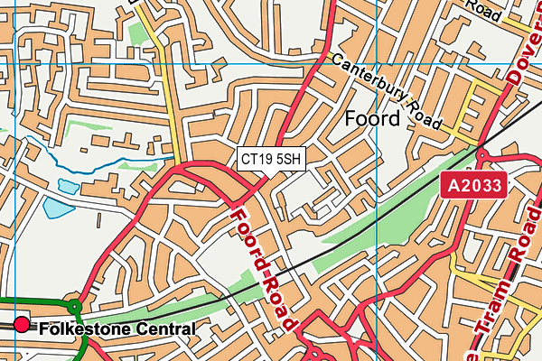 CT19 5SH map - OS VectorMap District (Ordnance Survey)