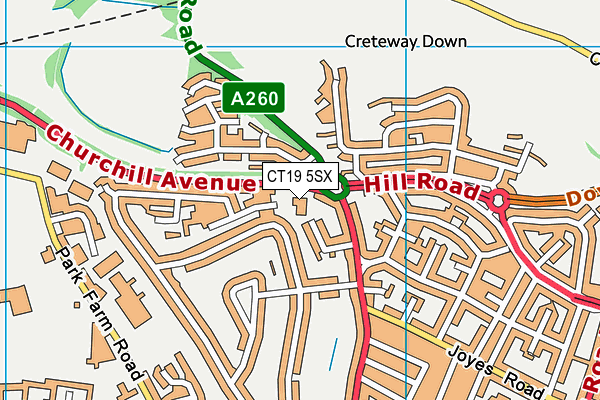 CT19 5SX map - OS VectorMap District (Ordnance Survey)