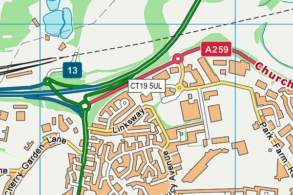 CT19 5UL map - OS VectorMap District (Ordnance Survey)