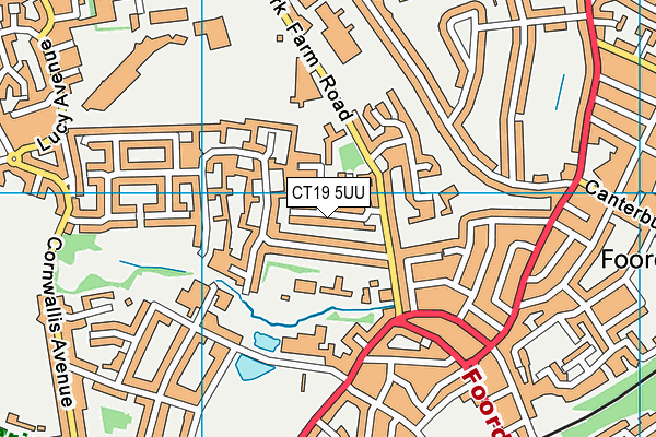 CT19 5UU map - OS VectorMap District (Ordnance Survey)
