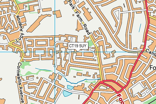 CT19 5UY map - OS VectorMap District (Ordnance Survey)