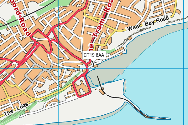 CT19 6AA map - OS VectorMap District (Ordnance Survey)