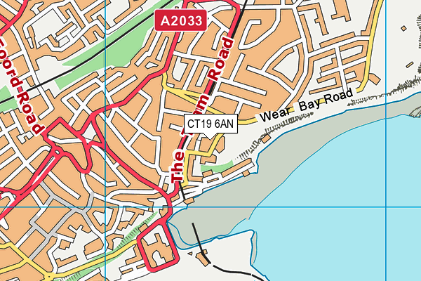 CT19 6AN map - OS VectorMap District (Ordnance Survey)