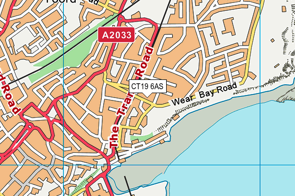 CT19 6AS map - OS VectorMap District (Ordnance Survey)