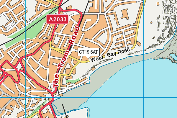 CT19 6AT map - OS VectorMap District (Ordnance Survey)