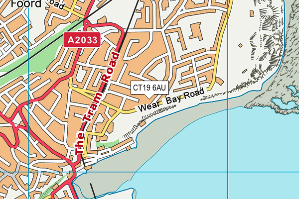 CT19 6AU map - OS VectorMap District (Ordnance Survey)