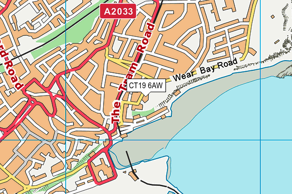 CT19 6AW map - OS VectorMap District (Ordnance Survey)