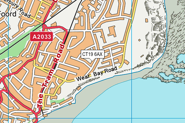 CT19 6AX map - OS VectorMap District (Ordnance Survey)