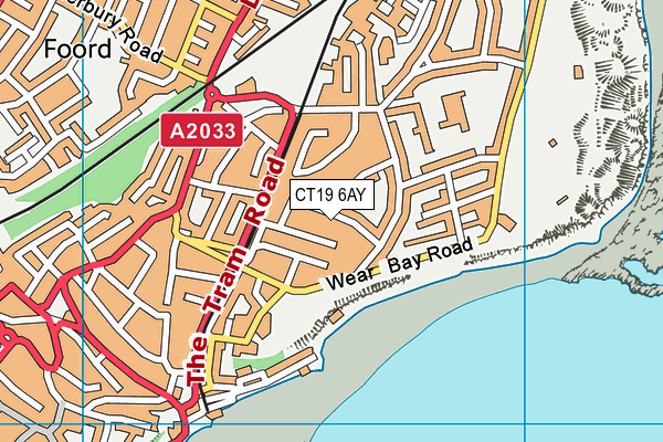 CT19 6AY map - OS VectorMap District (Ordnance Survey)