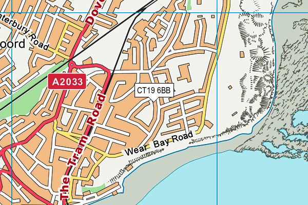 CT19 6BB map - OS VectorMap District (Ordnance Survey)