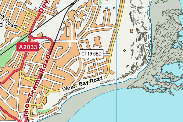 CT19 6BD map - OS VectorMap District (Ordnance Survey)