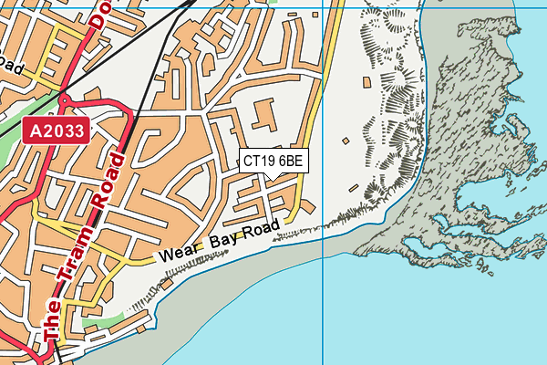 CT19 6BE map - OS VectorMap District (Ordnance Survey)