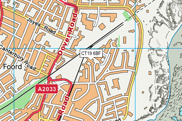 CT19 6BF map - OS VectorMap District (Ordnance Survey)