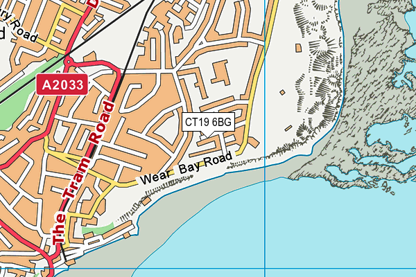 CT19 6BG map - OS VectorMap District (Ordnance Survey)