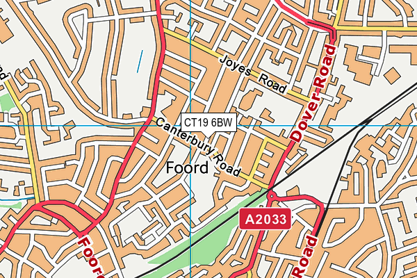 CT19 6BW map - OS VectorMap District (Ordnance Survey)