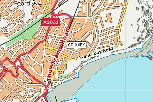 CT19 6BX map - OS VectorMap District (Ordnance Survey)