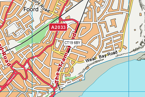 CT19 6BY map - OS VectorMap District (Ordnance Survey)