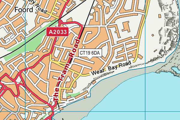 CT19 6DA map - OS VectorMap District (Ordnance Survey)