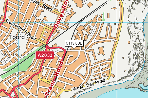 CT19 6DE map - OS VectorMap District (Ordnance Survey)