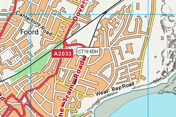 CT19 6DH map - OS VectorMap District (Ordnance Survey)
