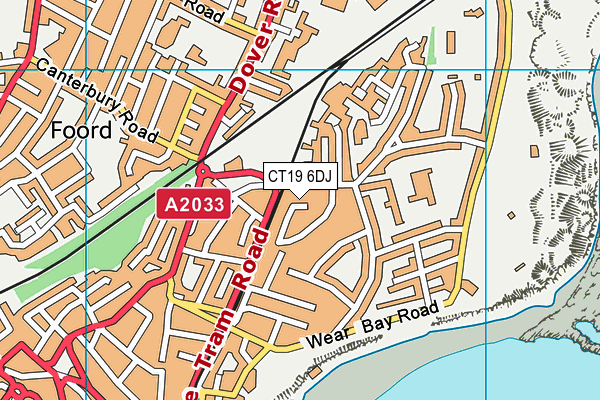 CT19 6DJ map - OS VectorMap District (Ordnance Survey)