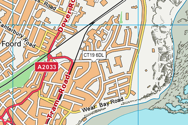 CT19 6DL map - OS VectorMap District (Ordnance Survey)