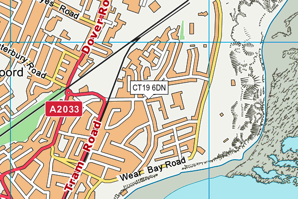 CT19 6DN map - OS VectorMap District (Ordnance Survey)