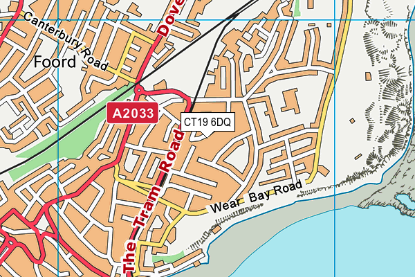 CT19 6DQ map - OS VectorMap District (Ordnance Survey)