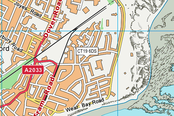 CT19 6DS map - OS VectorMap District (Ordnance Survey)