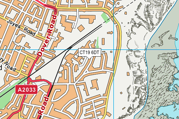 CT19 6DT map - OS VectorMap District (Ordnance Survey)