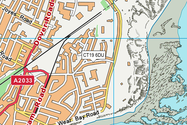 CT19 6DU map - OS VectorMap District (Ordnance Survey)