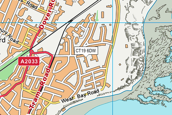 CT19 6DW map - OS VectorMap District (Ordnance Survey)