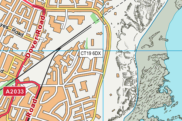 CT19 6DX map - OS VectorMap District (Ordnance Survey)