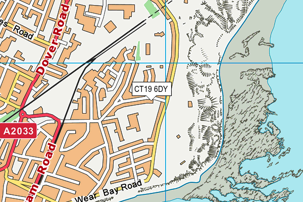 CT19 6DY map - OS VectorMap District (Ordnance Survey)
