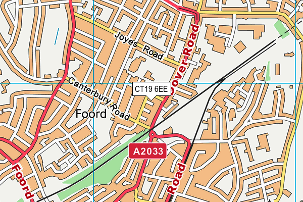 CT19 6EE map - OS VectorMap District (Ordnance Survey)