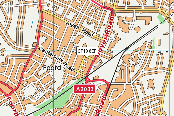 CT19 6EF map - OS VectorMap District (Ordnance Survey)