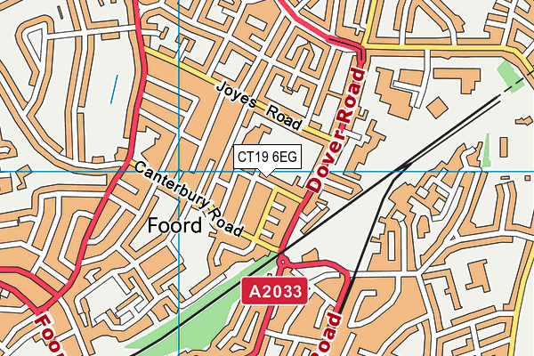 CT19 6EG map - OS VectorMap District (Ordnance Survey)