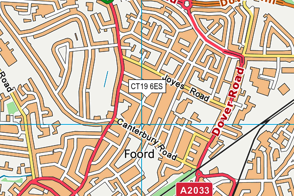 CT19 6ES map - OS VectorMap District (Ordnance Survey)