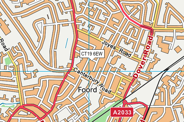 CT19 6EW map - OS VectorMap District (Ordnance Survey)