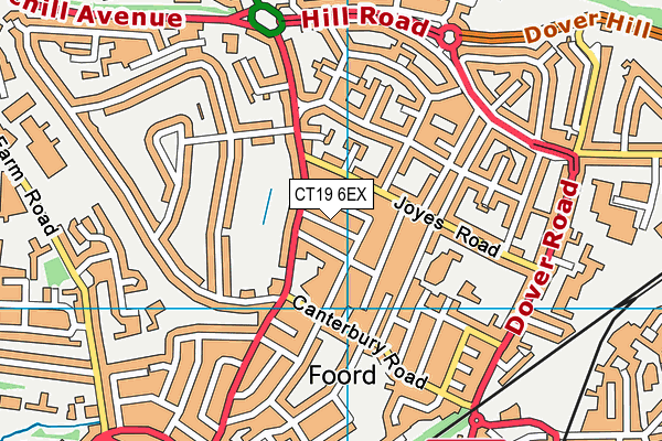 CT19 6EX map - OS VectorMap District (Ordnance Survey)