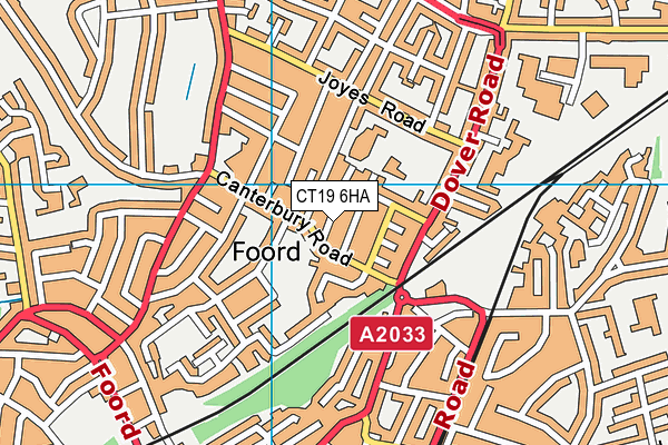 CT19 6HA map - OS VectorMap District (Ordnance Survey)