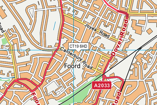 CT19 6HD map - OS VectorMap District (Ordnance Survey)