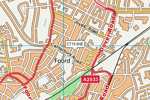 CT19 6HE map - OS VectorMap District (Ordnance Survey)