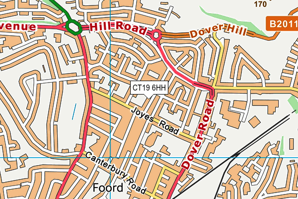 CT19 6HH map - OS VectorMap District (Ordnance Survey)